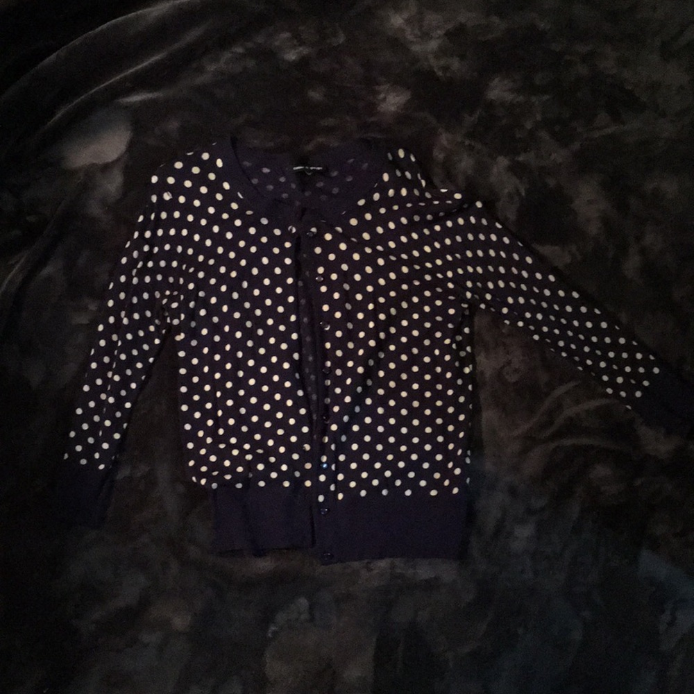 Navy Polka Dot Cardigan by Cable & Gauge